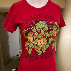 Y2K red ninja turtle fitted juniors tee Ninjas Do It Better never worn #TMNT